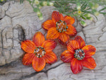 Load image into Gallery viewer, Orange flower bead
