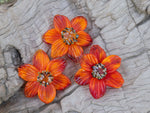 Load image into Gallery viewer, Orange flower bead
