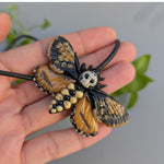 Load image into Gallery viewer, Death&#39;s head moth necklace
