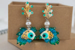 Load image into Gallery viewer, Turqiouse fish earrings
