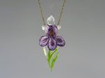 Load image into Gallery viewer, Aromatherapy necklace Iris flower
