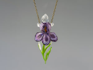 Aromatherapy necklace Iris flower