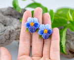 Load image into Gallery viewer, Blue flower earrings
