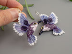 Load image into Gallery viewer, Purple hummingbird earrings
