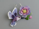Load image into Gallery viewer, Purple hummingbird earrings
