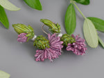 Load image into Gallery viewer, Purple cornflower earrings
