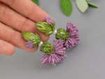 Load image into Gallery viewer, Purple cornflower earrings
