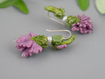 Load image into Gallery viewer, Purple cornflower earrings
