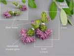 Load image into Gallery viewer, Purple cornflower earrings
