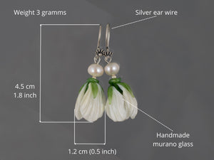 White flower earrings