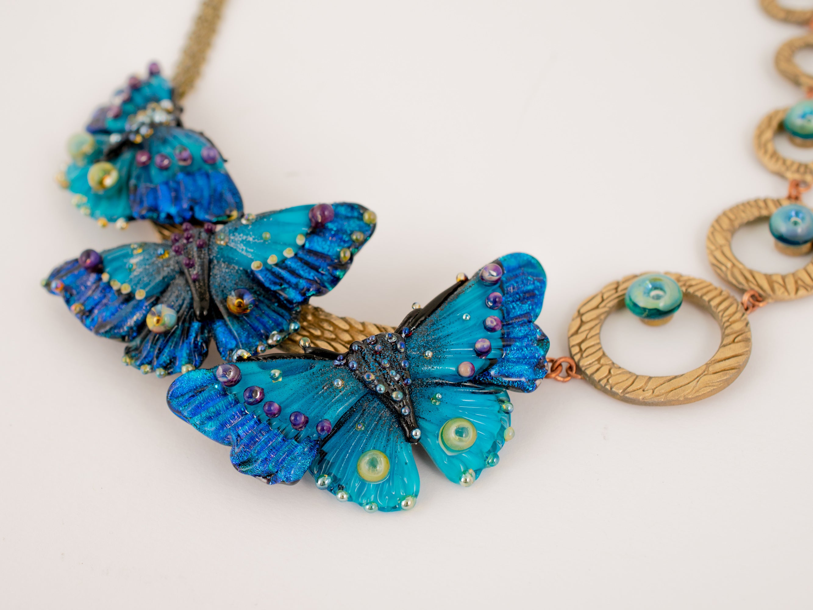 Blue butterfly necklace