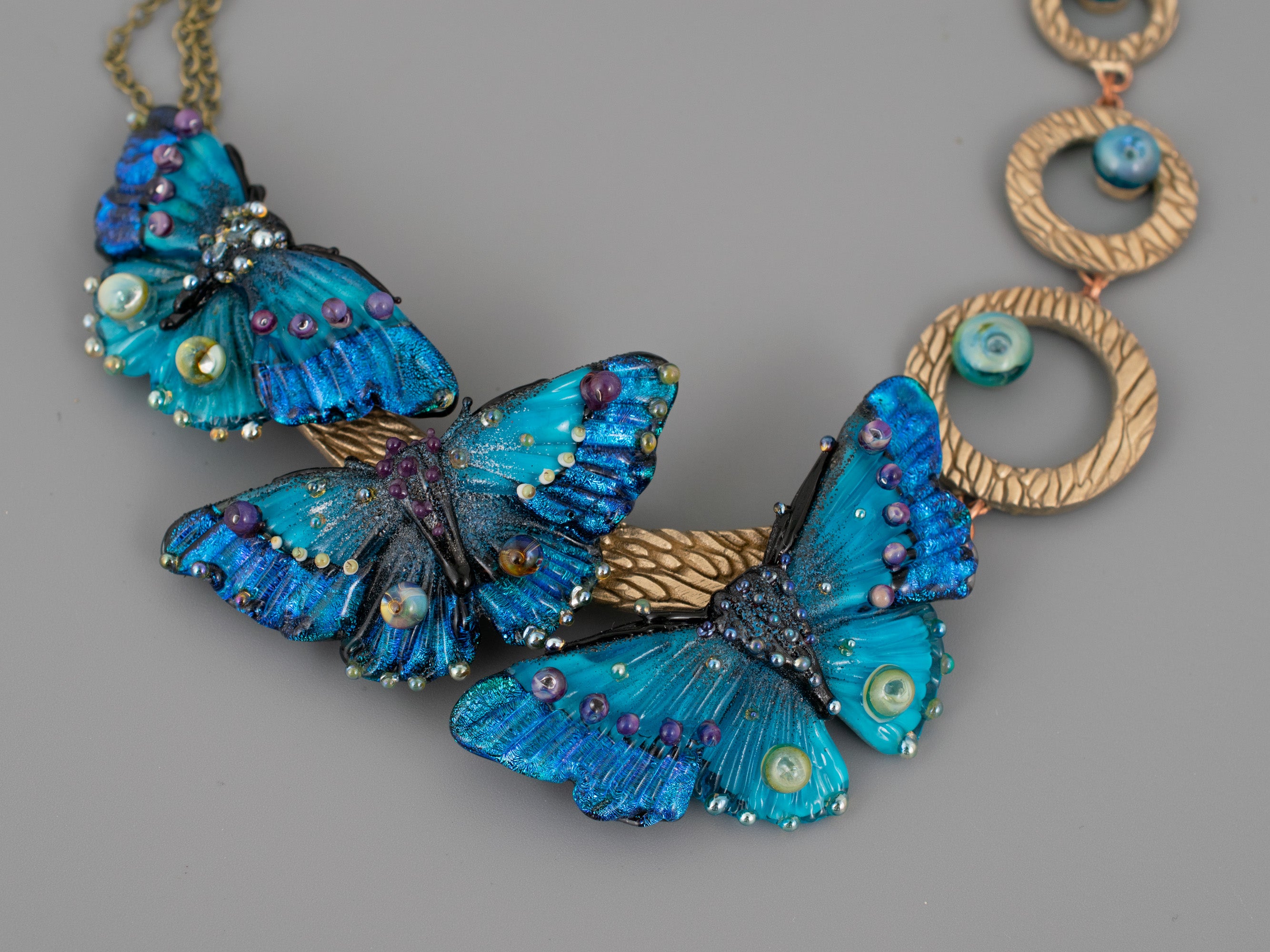 Blue butterfly necklace