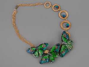 Green butterfly necklace