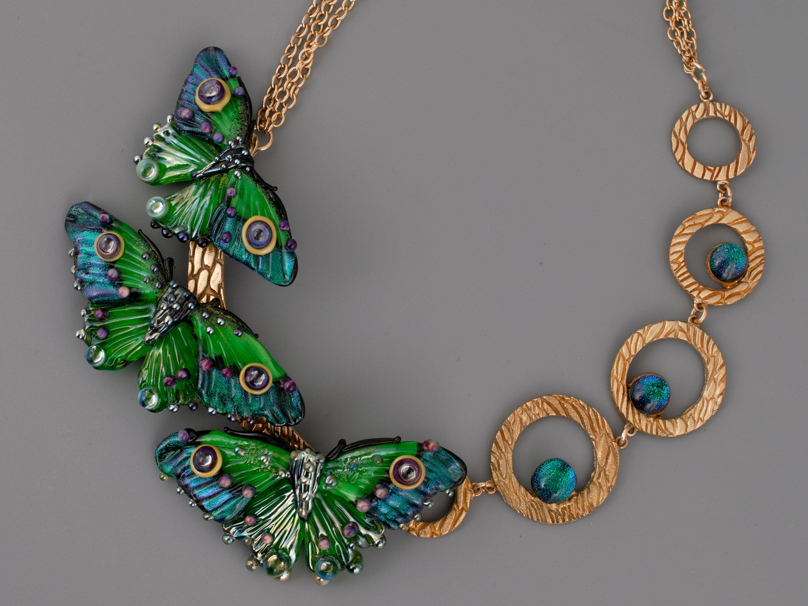 Green butterfly necklace