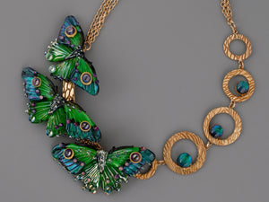 Green butterfly necklace