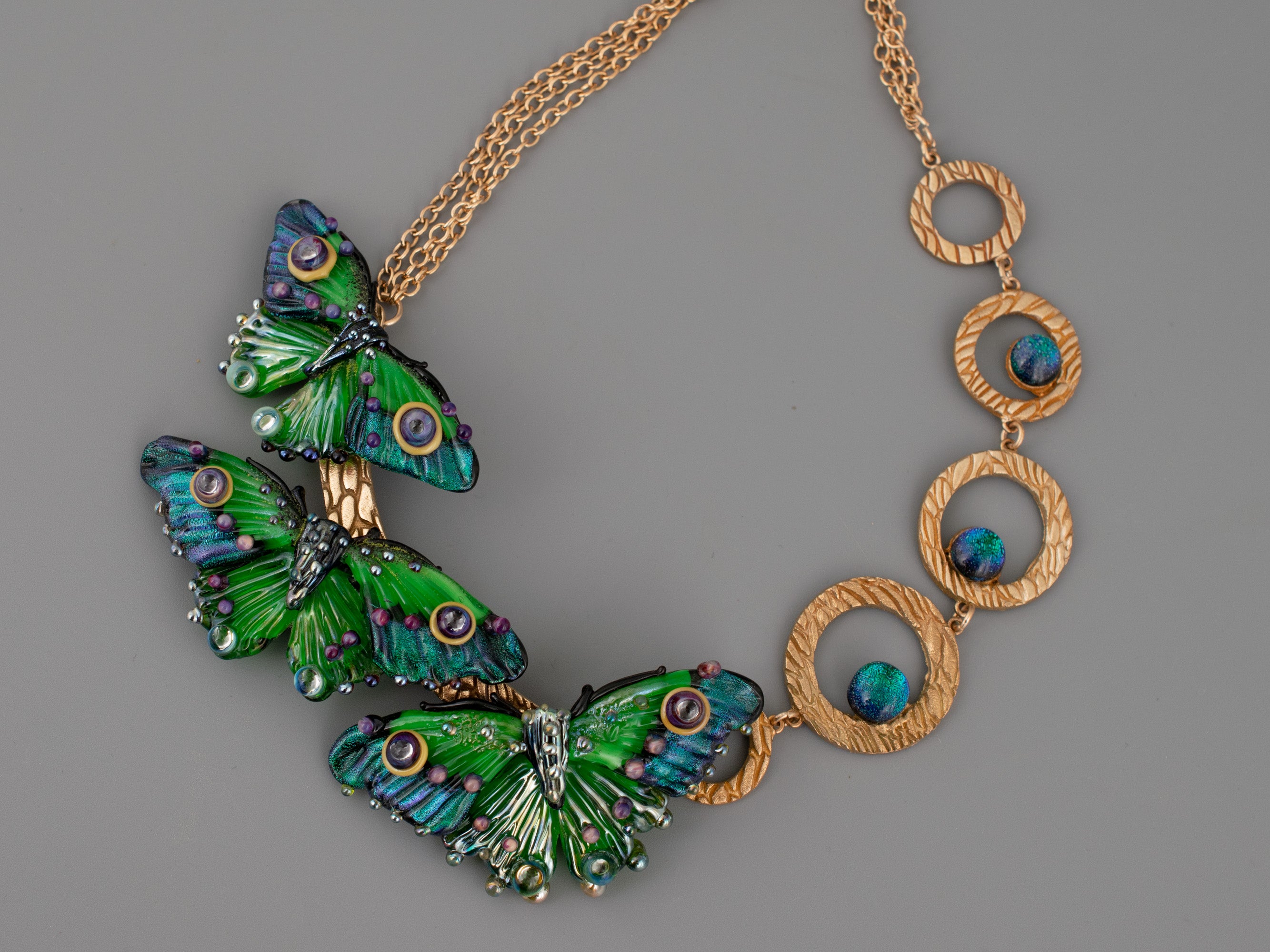 Green butterfly necklace