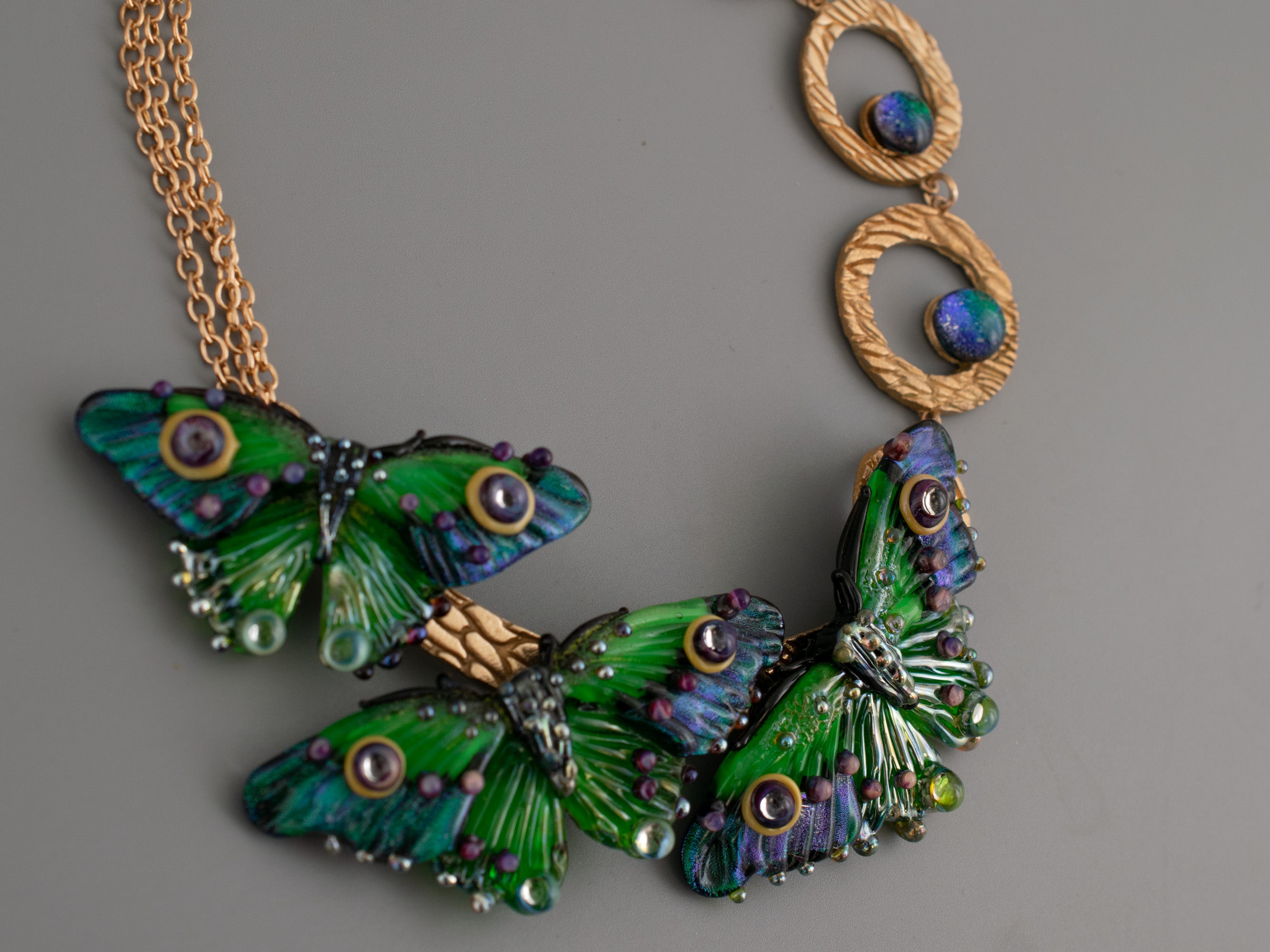 Green butterfly necklace