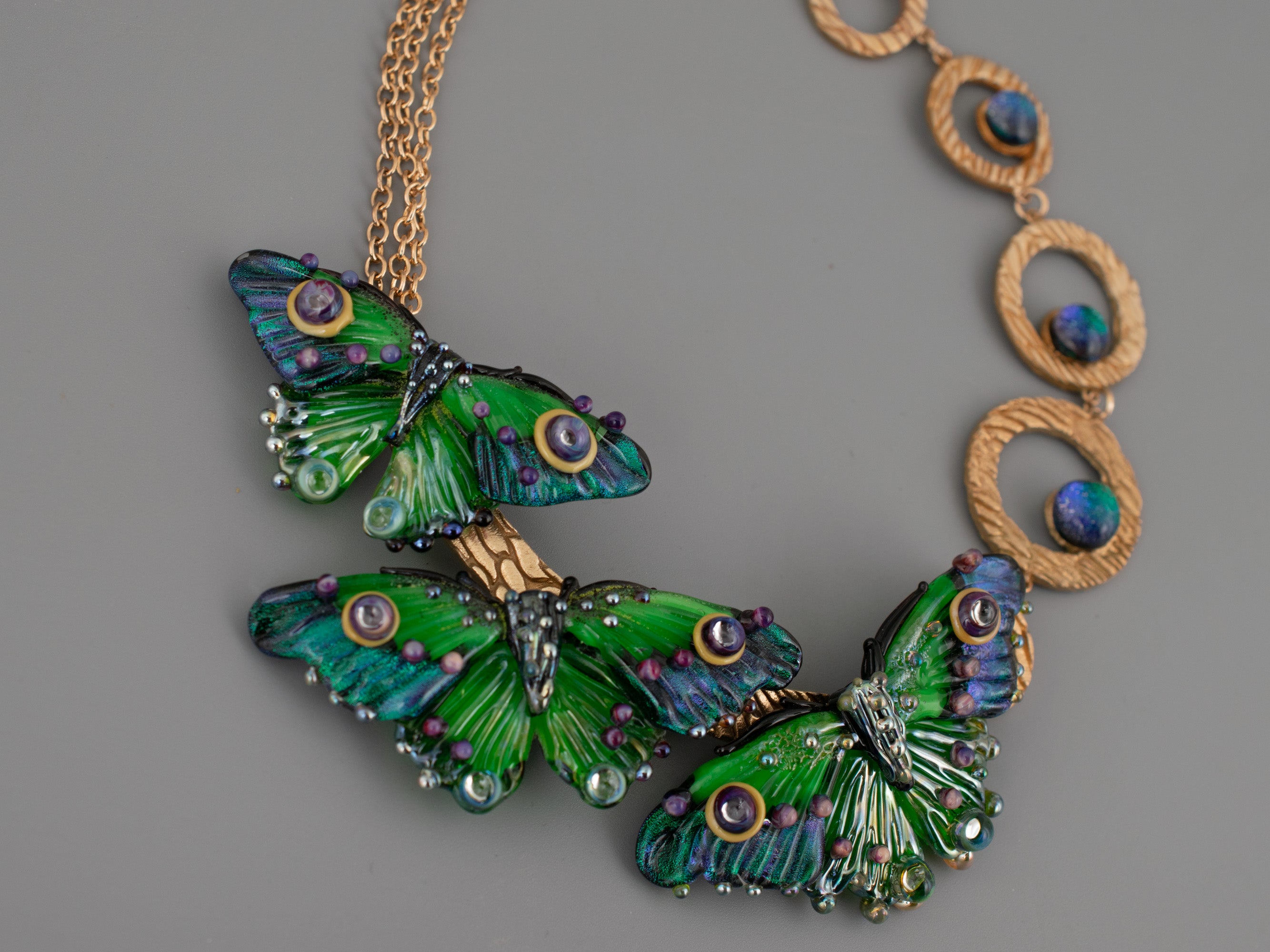 Green butterfly necklace