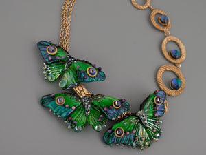 Green butterfly necklace