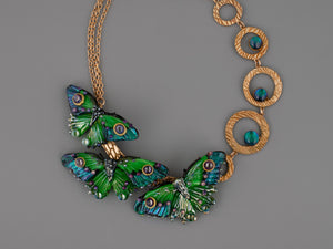 Green butterfly necklace