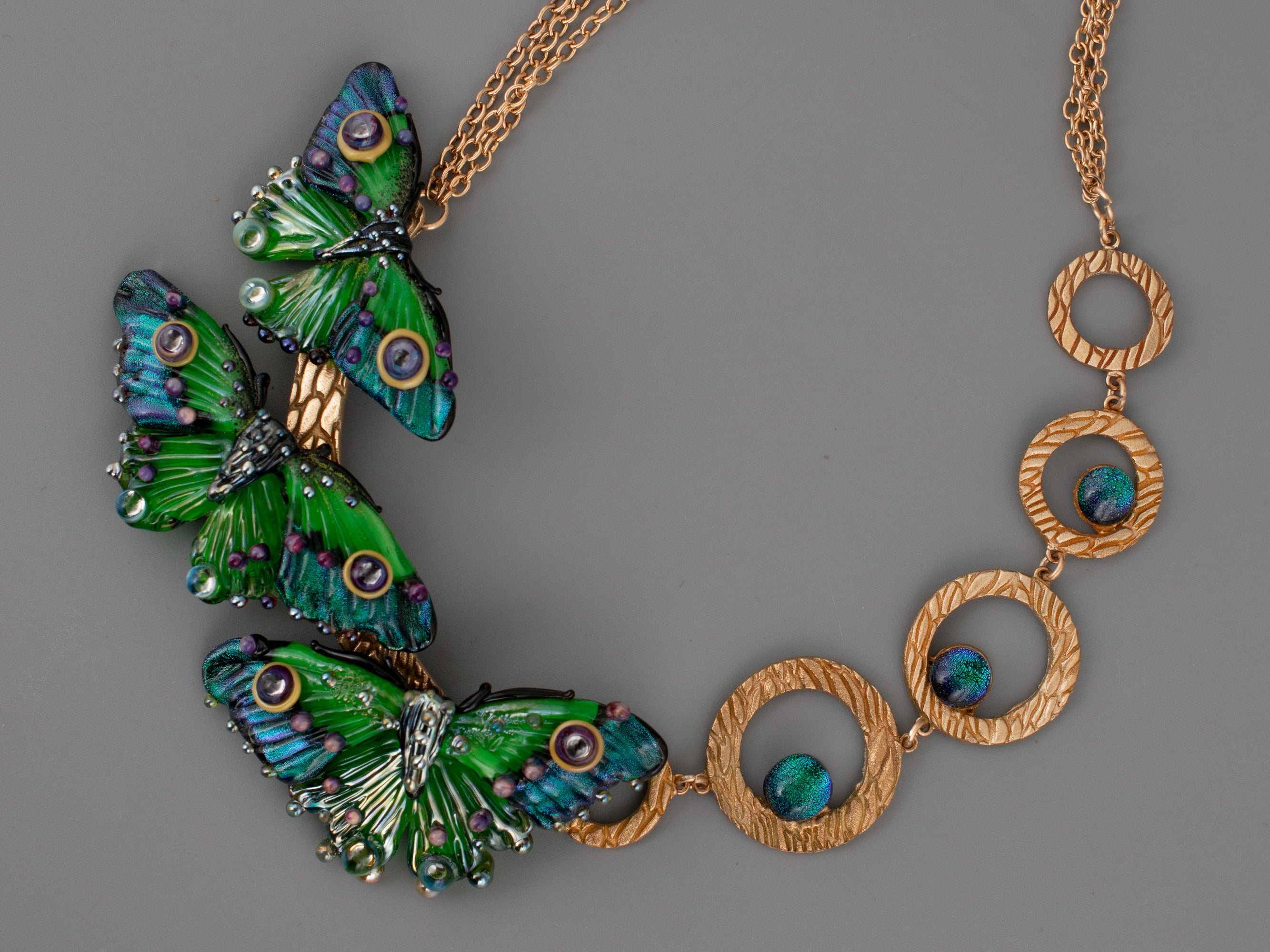 Green butterfly necklace