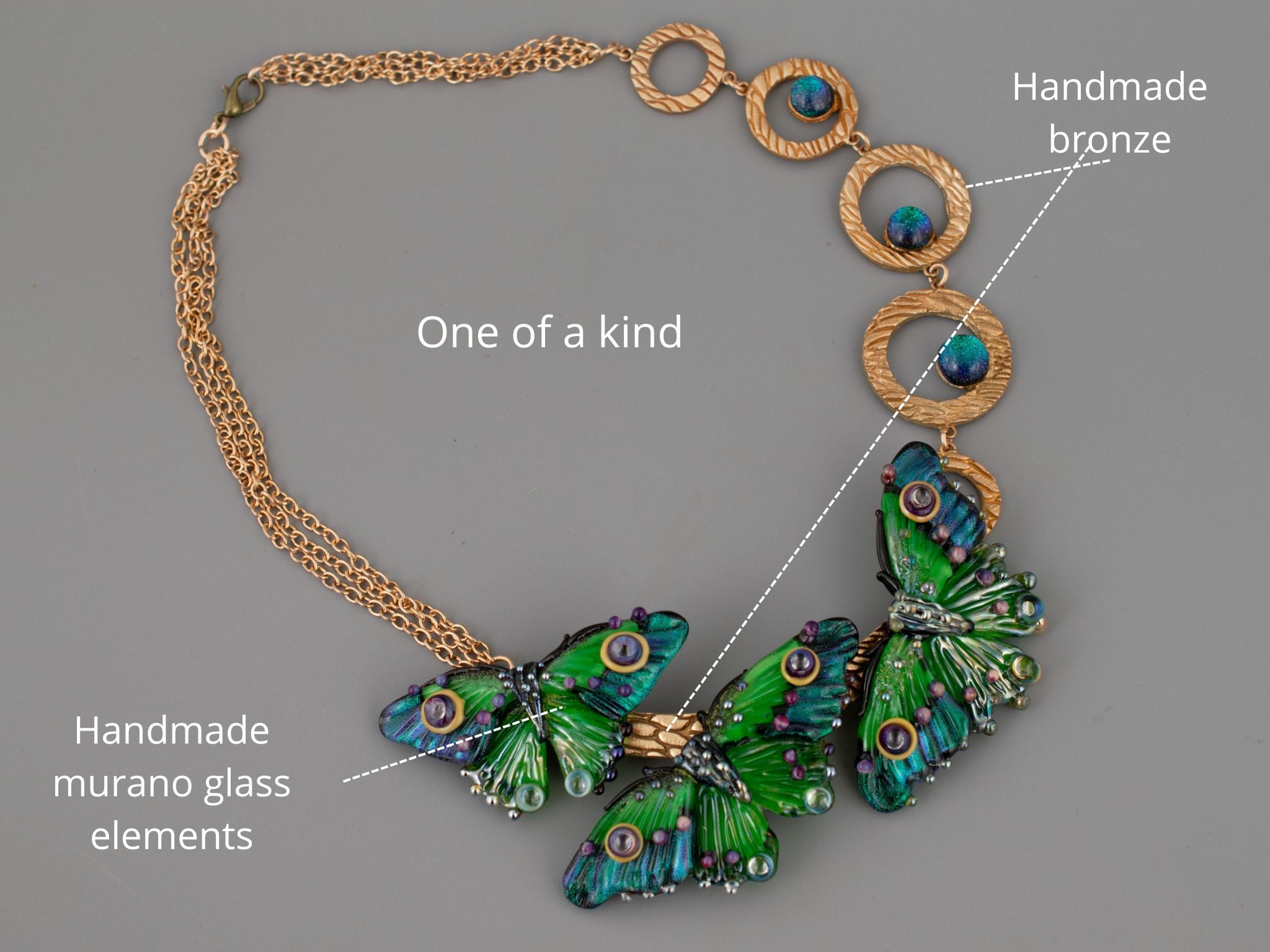 Green butterfly necklace