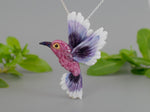 Load image into Gallery viewer, Purple hummingbird necklace
