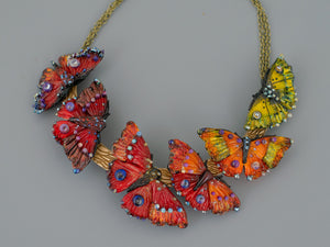 Orange butterfly necklace