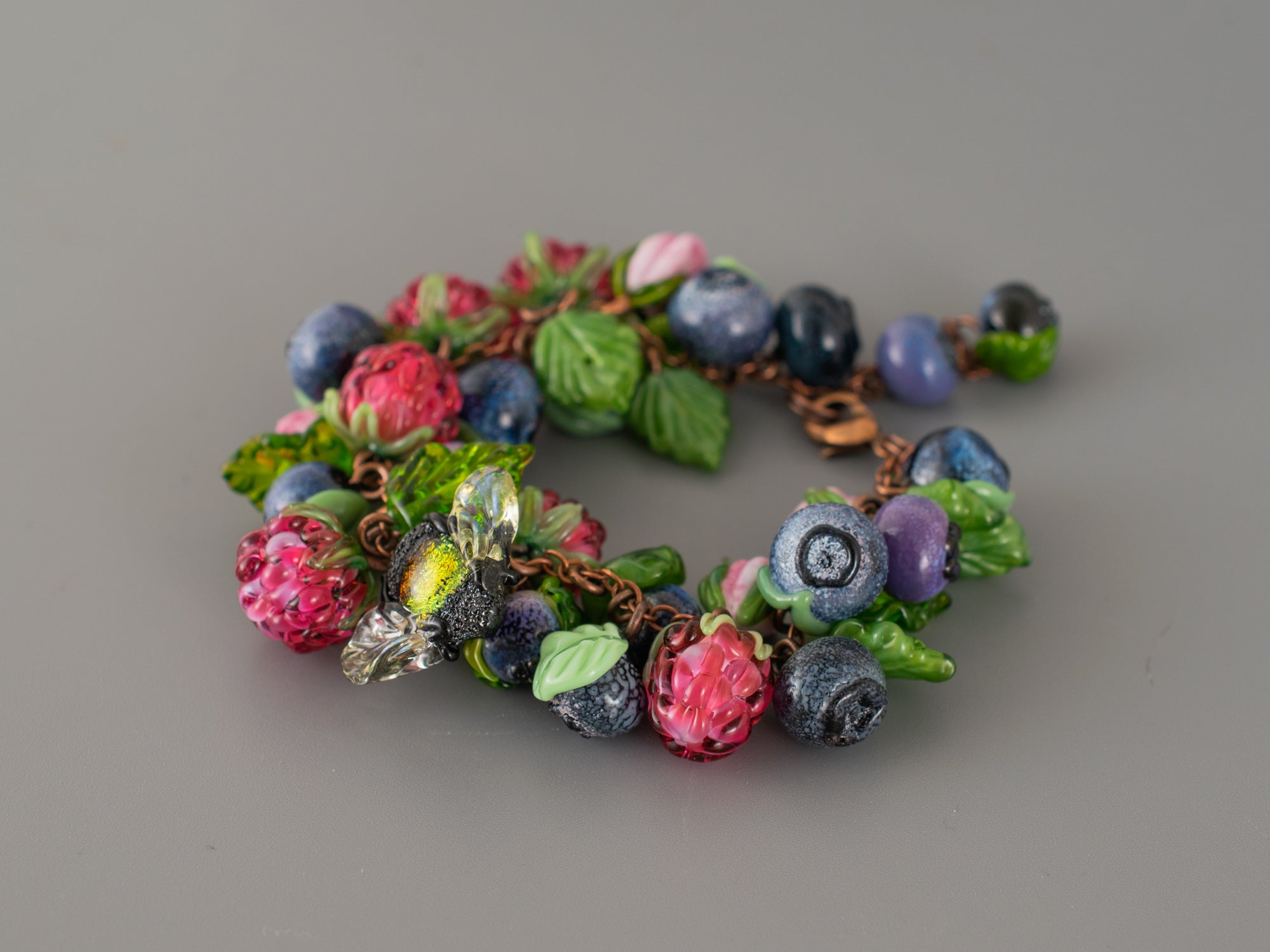 Bee and berries bracelet