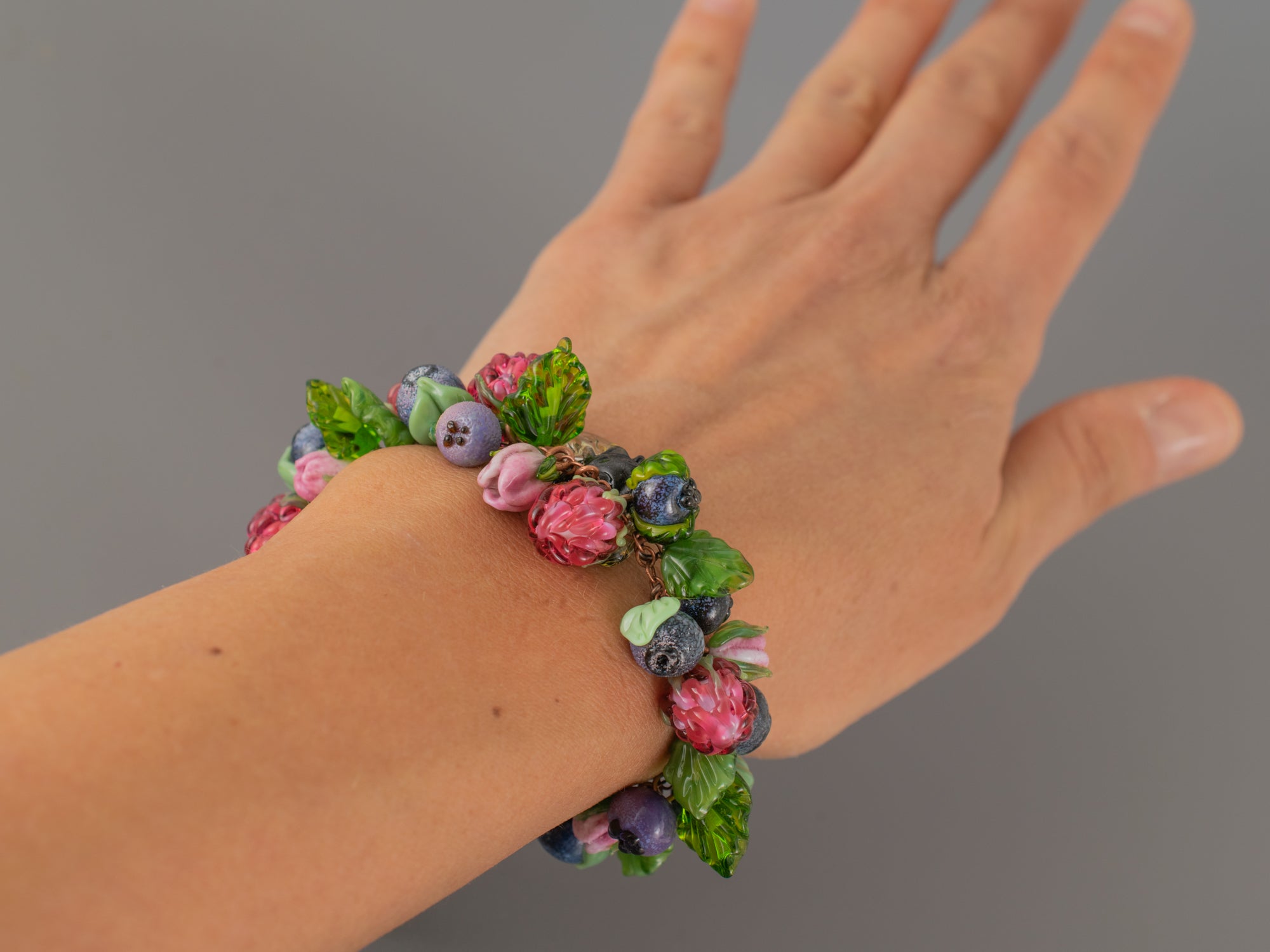 Bee and berries bracelet