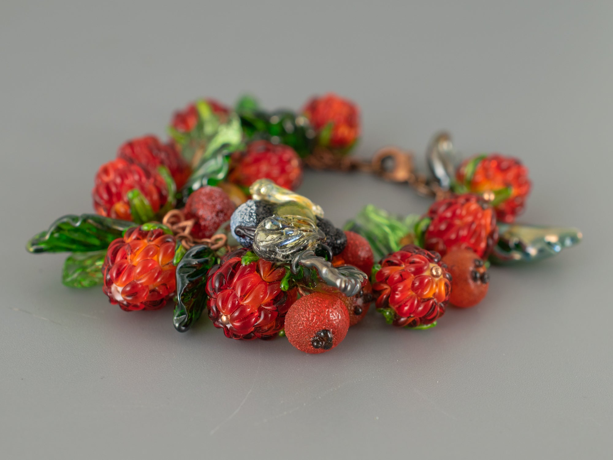 Bee and berries bracelet