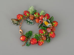 Bee and berries bracelet