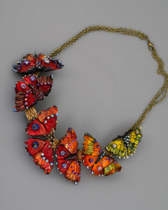 Orange butterfly necklace