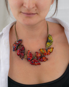 Orange butterfly necklace