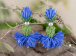 Load image into Gallery viewer, Blue cornflower earrings
