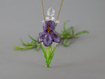 Load image into Gallery viewer, Aromatherapy necklace Iris flower
