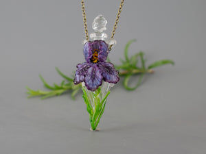 Aromatherapy necklace Iris flower