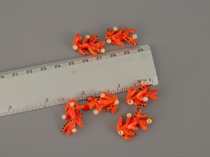 Orange coral glass bead