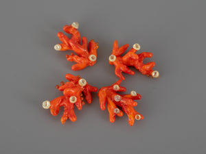 Orange coral glass bead