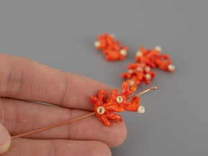 Orange coral glass bead