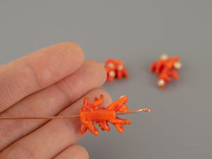 Orange coral glass bead