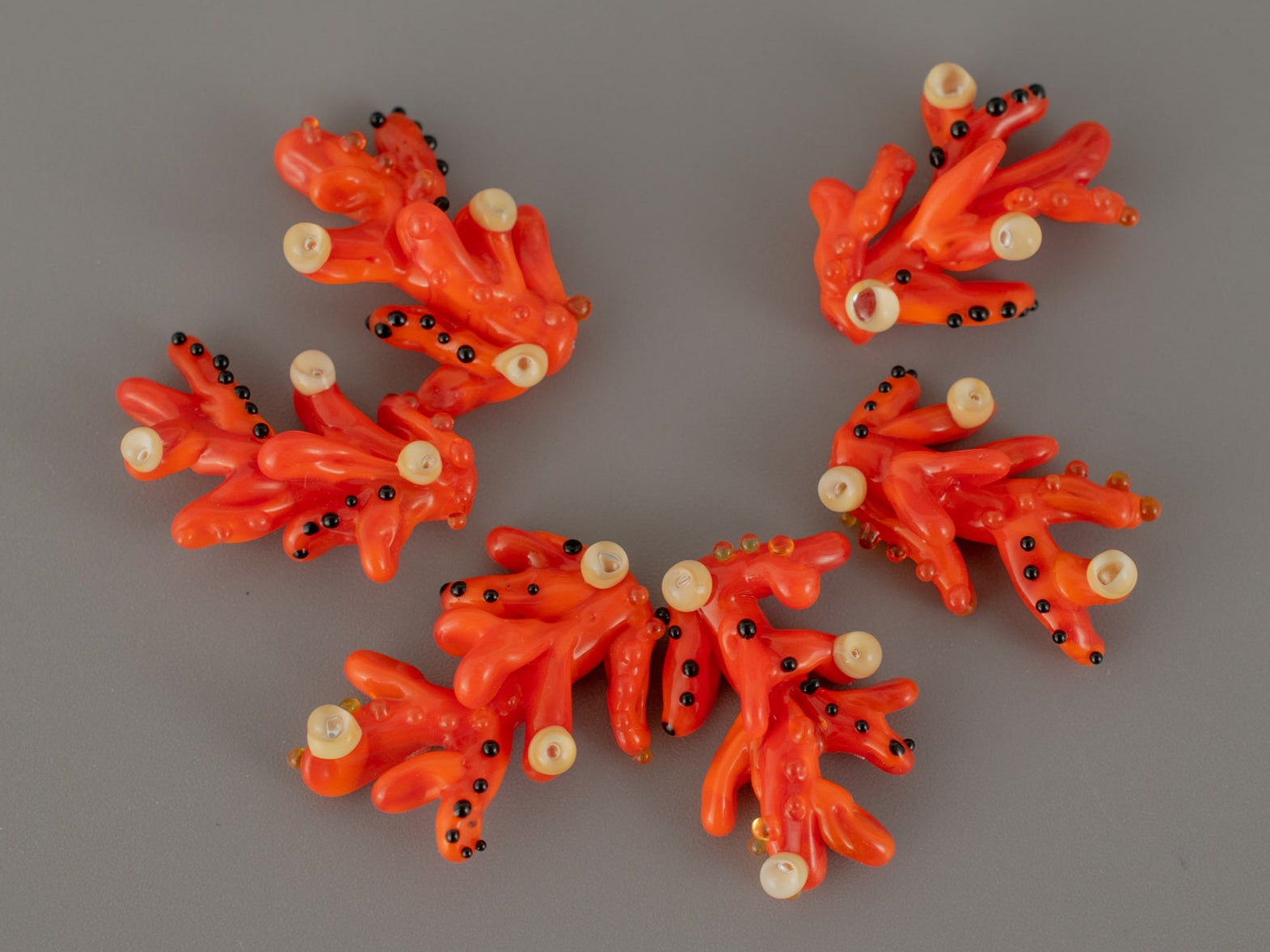 Orange coral glass bead