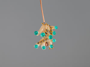 Turquoise coral glass bead