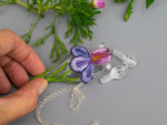 Load image into Gallery viewer, Aromatherapy necklace Pink  Iris flower
