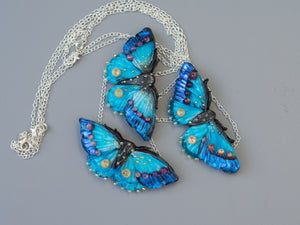 Blue butterfly earrings