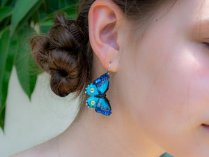 Blue butterfly earrings