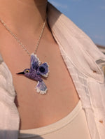 Load image into Gallery viewer, Purple hummingbird necklace
