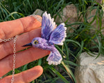 Load image into Gallery viewer, Purple hummingbird necklace
