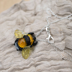 Glass bee necklace