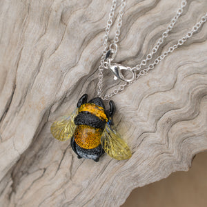 Glass bee necklace